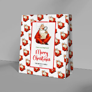 Chic funny Santa Claus gift bag editable style