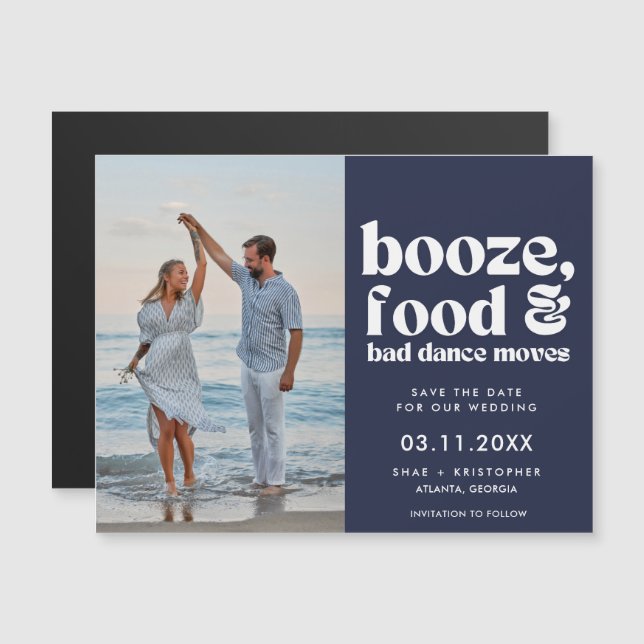 Chic Funny Wedding Photo Save the Date (Front/Back)