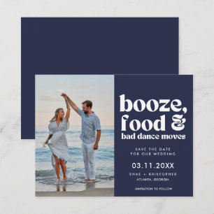 Chic Funny Wedding Photo Save the Date Announcement