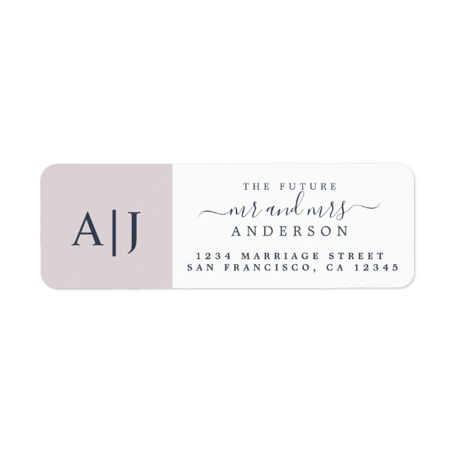 Chic Future M. Mme Monogram Mariage Retour Adresse (Devant)