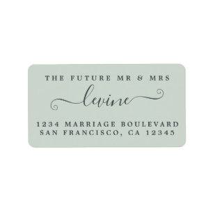 Chic Future Mr Mrs Green Wedding Return Address Label