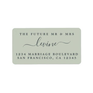 Chic Future Mr Mrs Green Wedding Return Address Label
