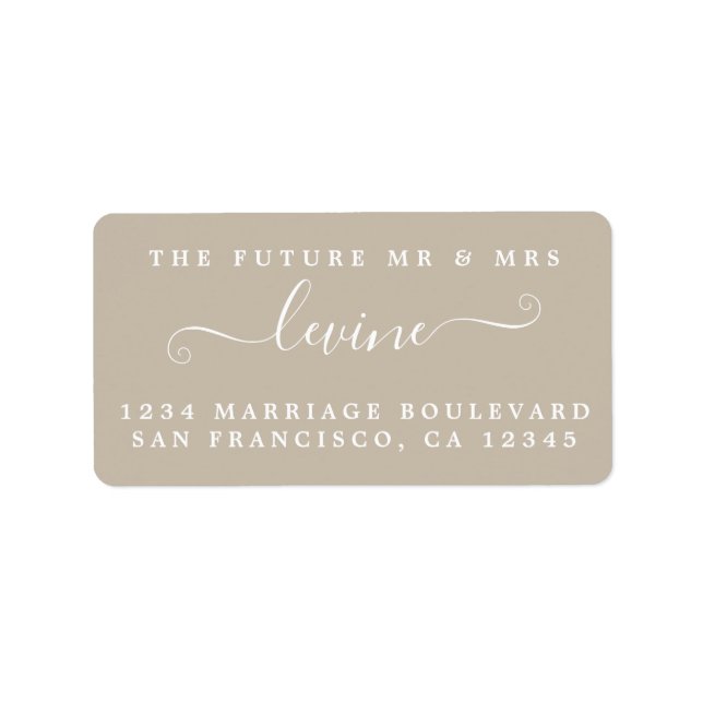 Chic Future Mr Mrs Grey Wedding Return Address Label (Front)
