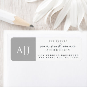 Chic Future Mr Mrs Monogram Wedding Return Address