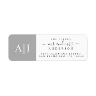 Chic Future Mr Mrs Monogram Wedding Return Address