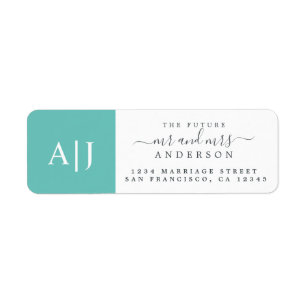 Chic Future Mr Mrs Monogram Wedding Return Address