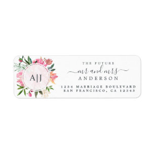 Chic Future Mr Mrs Monogram Wedding Return Address