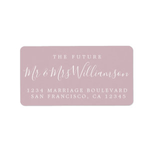 Chic Future Mr Mrs Purple Wedding Return Address Label