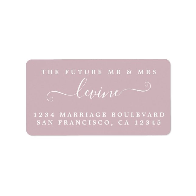 Chic Future Mr Mrs Purple Wedding Return Address Label (Front)