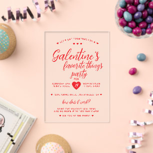 Chic Galentine's Favourite Things Party Acrylic Invitations