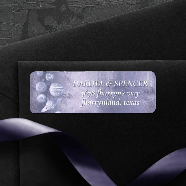 Chic geek | Dusty Lavender Purple Planets Adresse (Créateur téléchargé)