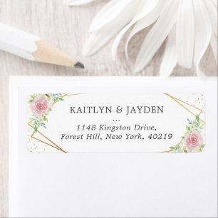 Chic Geometric Gold Foil Floral Wedding