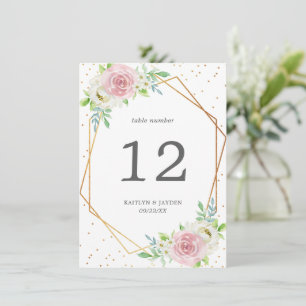 Chic Geometric Gold Foil Floral Wedding Invitation