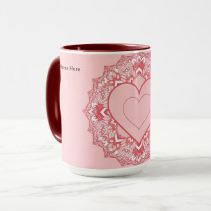 Chic Geometric Heart Mandala Personalized Mug