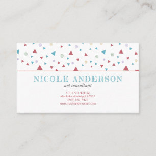 Chic Geometric Triangle and Swirls Business Card