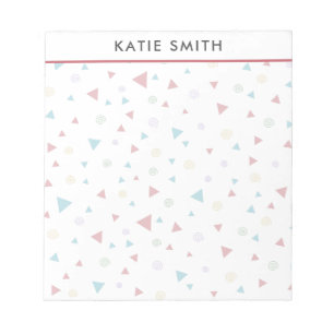 Chic Geometric Triangle and Swirls Notepad