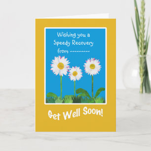 Chic Get Well Bientôt carte à personnaliser, margu