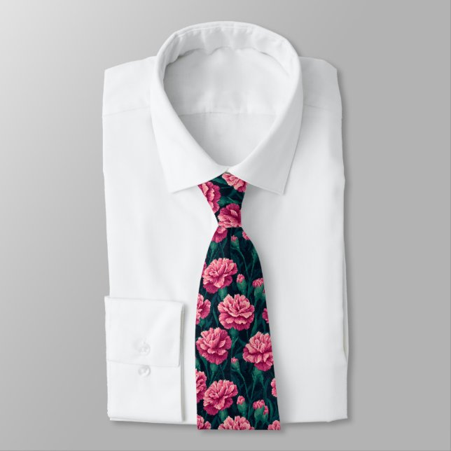 Chic Gifts For Father Carnation Floral Tie (Tied)