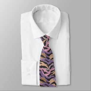 Chic Gifts For Father Tiger Print Tie