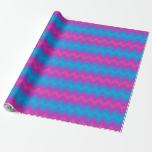 Chic Giftwrap Roll: Purple, Pink, Blue Chevrons Wrapping Paper