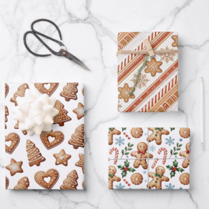 Chic Gingerbread & Cookies Delight Bakery Holiday  Wrapping Paper Sheet