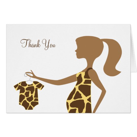 Chic Giraffe Print Baby Note Cards