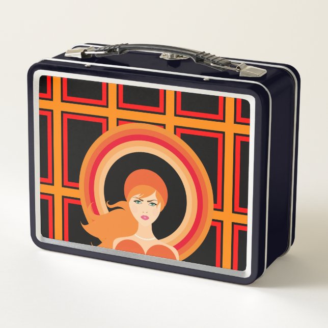 Chic Girl Cute Metal Lunch Box (Back)