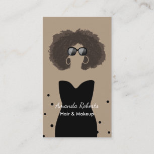 Chic Girl Makeup Artist Hair Stylist Beauty Salon Business Card
