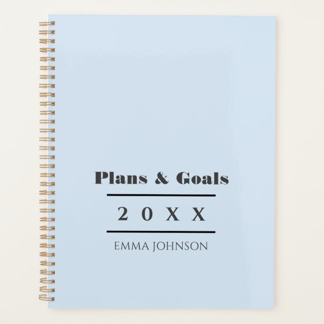 Chic Girly Baby Blue Personalized Planner (Front)