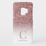 Chic Girly Blush Pink Glitter Ombre Monogram Case-Mate Samsung Galaxy S9 Case<br><div class="desc">Chic Girly Blush Pink Glitter Ombre Monogram Phone Case. Trendy faux glitter sparkles on an ombre background with your custom monogram and name. To personalize further, please click the "customize further" link and use the design tool to modify the design. If you need assistance or matching items, please contact us....</div>