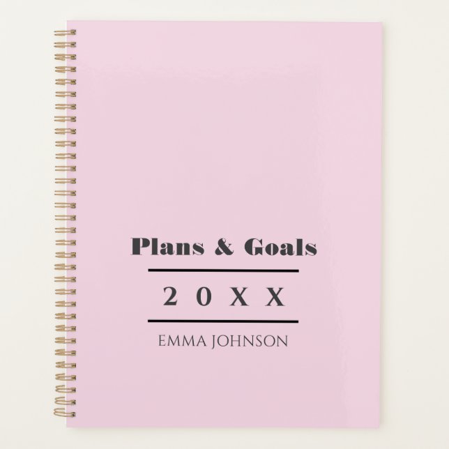 Chic Girly Dusty Pink Personalized Planner (Front)