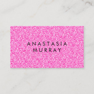 Chic, Girly & Glam Black Hot Pink Glitter Sparkles Business Card