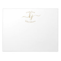 Chic Girly Gold White 2 Monogram Initial