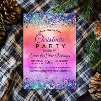 Chic girly iridescent unicorn glitter christmas