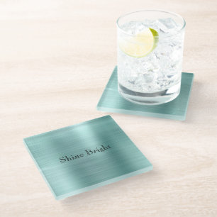 Chic Girly Mint  Glass Coaster