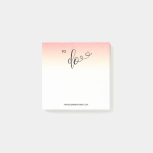*~* Chic Girly Ombre Peach Glitter  TO DO Sticky Post-it Notes