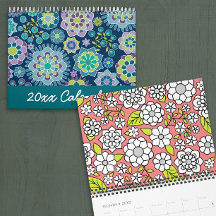 Chic Girly Patterns - You can change the date Calendar