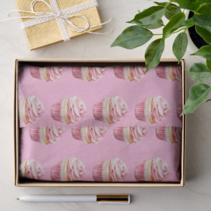 Chic Girly Pink Cupcake Birthday Tissue Paper