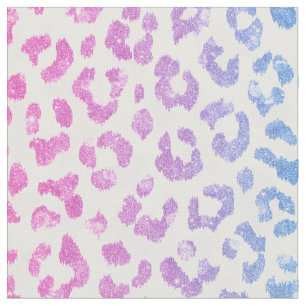 Chic girly pink glitter cheetah print pattern fabric