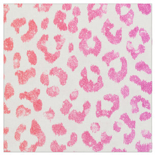 Chic girly pink glitter cheetah print pattern fabric