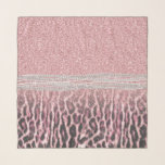 Chic Girly Pink Leopard animal print Glitter Image Scarf<br><div class="desc">This stylish fashion trend, glowing, girly modern animal print, is the perfect design to add a touch of feminine elegance and style any decorative purpose. A beautiful chic girly pink and black leopard animal faux fur print and shining rose gold glitter design, Leopard, cheetah, cat, wild faux fur animal prints,...</div>