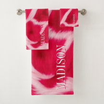 Chic Girly Pink Red Leopard Animal Print Custom