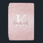Chic Girly Rose Gold Glitter Sparkle Name Monogram iPad Mini Cover<br><div class="desc">Modern, girly, chic rose gold glitter ombre glam design with monogram and handwritten script name with extra sparkle on the name. CHANGES: You can change the text font style, size, colour or placement or choose a different background colour for a custom unique look by clicking on CUSTOMIZE FURTHER. Contact the...</div>