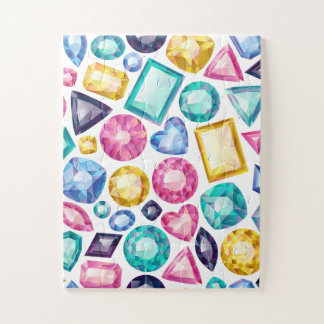 Chic Girly Shiny Diamond Gemstones Jigsaw Puzzle