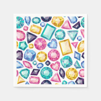 Chic Girly Shiny Diamond Gemstones Napkin