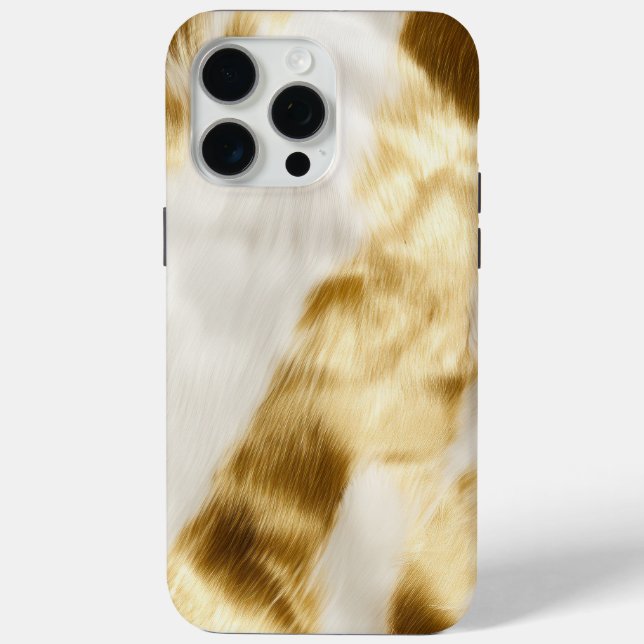 Chic Glam Gold White Cowhide Western  Case-Mate iPhone Case (Back)