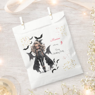 Chic glam gothic scary girl birthday party favour bag