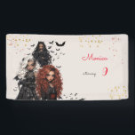 Chic glam gothic scary girls birthday party banner<br><div class="desc">scary Gothic girls birthday party item for girls</div>