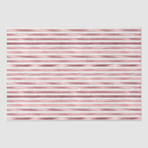 Chic Glam Pink White Stripes Tissue Paper