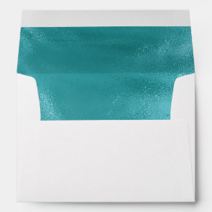 Chic Glam Turquoise Aqua Blue Birthday Envelope